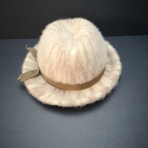 Boutique Kates Canada Ladies Made in Canada Angora Blend Beige & Brown Hat